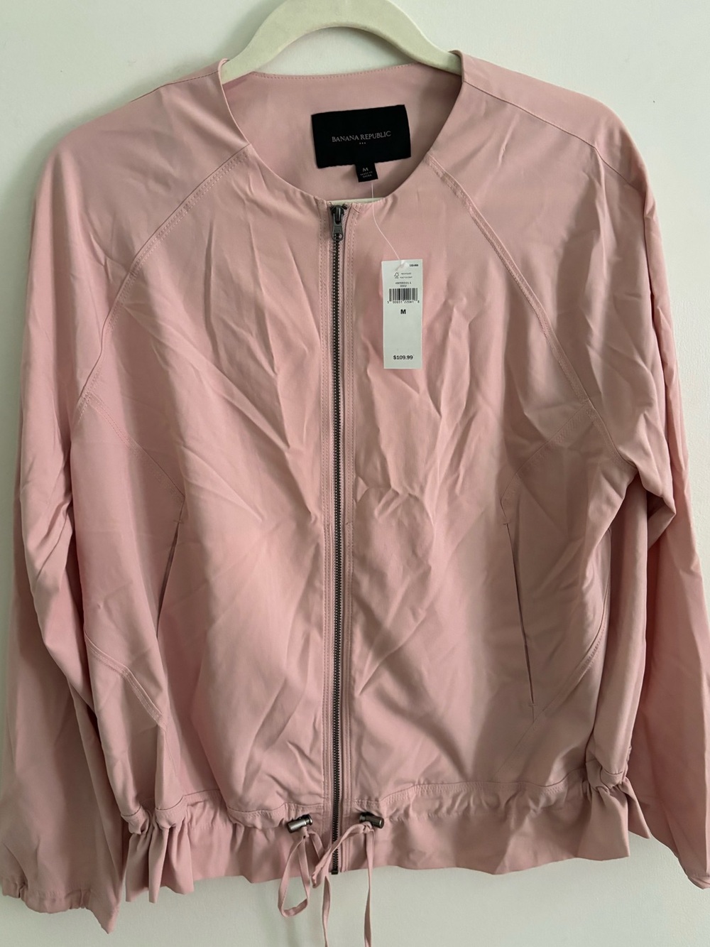 Banana Republic Light Pink Zip-Front Bomber Jacket